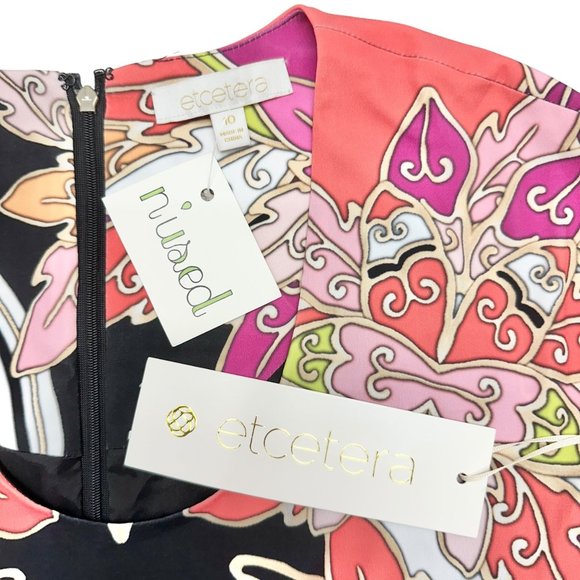 Etcetera Dress Womens 10 Abstract Multicolor Print Lined Sleeveless NWT - Picture 8 of 14